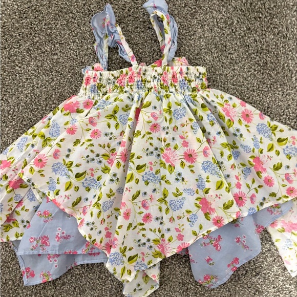 Nannette Floral Ruffle Cotton Kids Sun Dress Girl's Size 6-9 Months - Picture 7 of 7